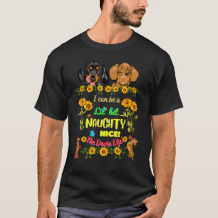 CAMISETA DACHSHUND FUNNY PET WIENER DOG CUTE NAUGHTHT E N