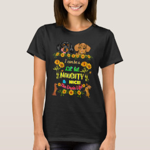 CAMISETA DACHSHUND FUNNY PET WIENER DOG CUTE NAUGHTHT E N