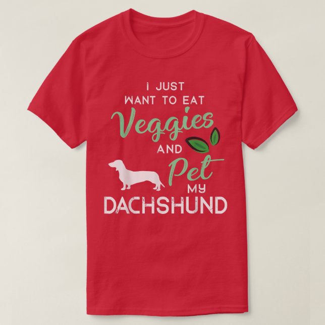 Camiseta Dachshund Funny Vegan Dog Proprietário do Lago Xma (Frente do Design)