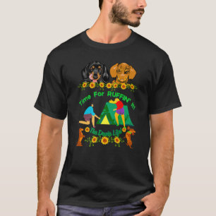 Camiseta Dachshund Funny Wiener Cachorro Cute Pet Acampando