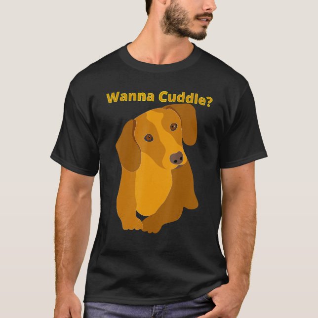 Camiseta Dachshund Funny Wiener Cachorro Pet Cachorro Quer  (Frente)