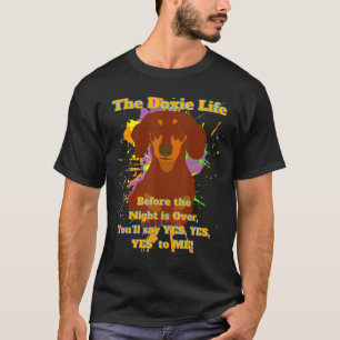 Camiseta Dachshund Funny Wiener Pet Diz Sim Sim Sim