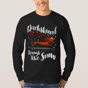 Camiseta Dachshund Gif Através Da Neve