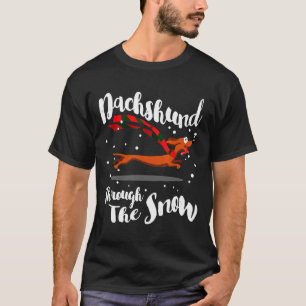 Camiseta Dachshund Gif Através Da Neve
