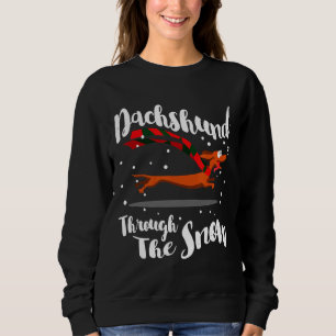 Camiseta Dachshund Gif Através Da Neve