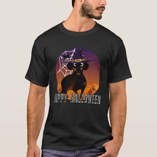 Camiseta Dachshund halloween costume  witch dachshund hallo (Frente)