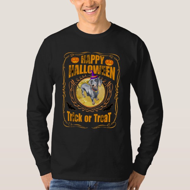 Camiseta Dachshund Halloween Perfeito Por Quem Ama Cão (Frente)
