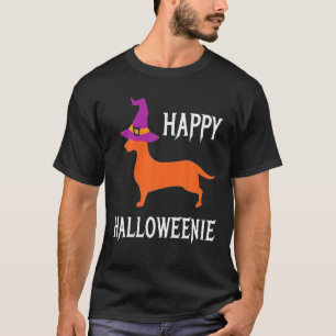 Camiseta Dachshund Happy Halloweenie Engraçado Cachorro Lo