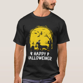 Camiseta Dachshund Happy Halloweiner Dia de as Bruxas engra
