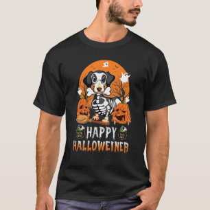 Camiseta Dachshund Happy Halloweiner Dia de as Bruxas engra
