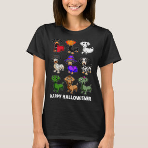 Camiseta Dachshund Happy Halloweiner Diversão Halloween Cãe