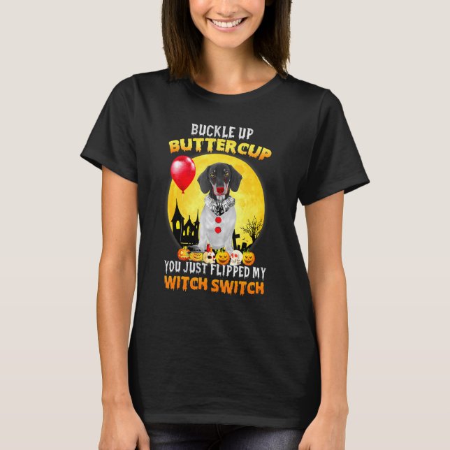 Camiseta Dachshund Happy Halloweiner Halloween Cães (Frente)