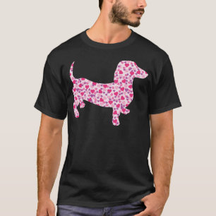 Camiseta Dachshund Hearts