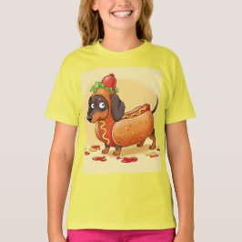 Camiseta Dachshund-Hot Dog, de Natasha Us