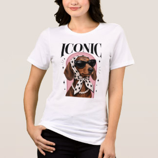 Camiseta Dachshund Icônico - Cachorro-quente Retro Glamouro
