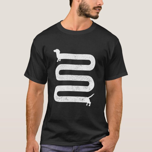 Camiseta Dachshund - Ideia De Amor De Cão Bela Retrora Cana (Frente)