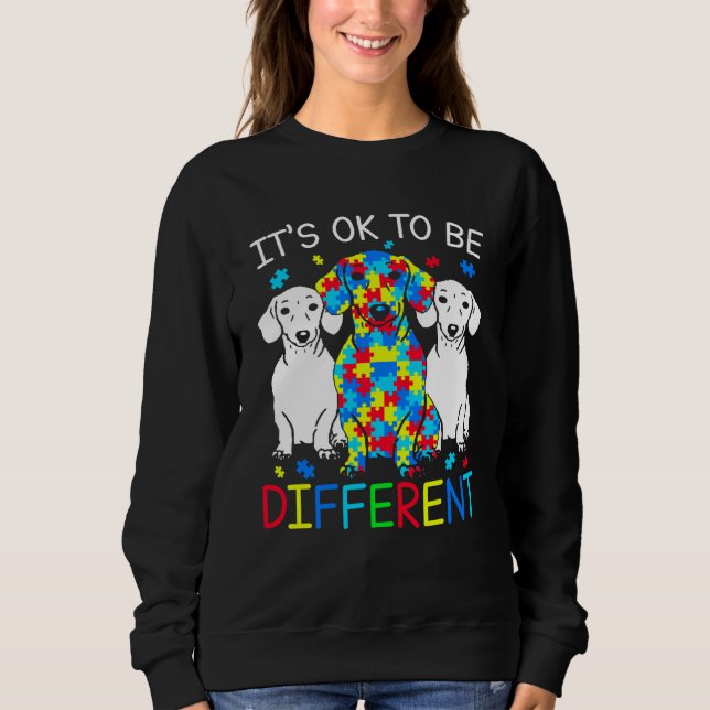 Camiseta Dachshund It's Ok To Be Different Autism Awareness (Frente)