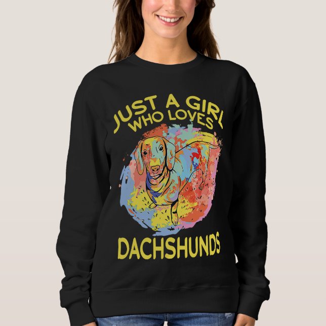 Camiseta Dachshund Just A Girl Who Loves Dachshunds (Frente)