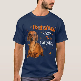 Camiseta Dachshund Kisses Conserte Tudo o que o amante do D