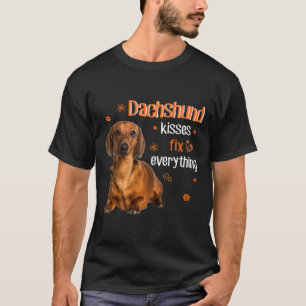 Camiseta Dachshund Kisses Corrige Tudo