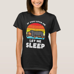 Camiseta Dachshund Love Deixe-Me Dormir Retrô Animal Pet We