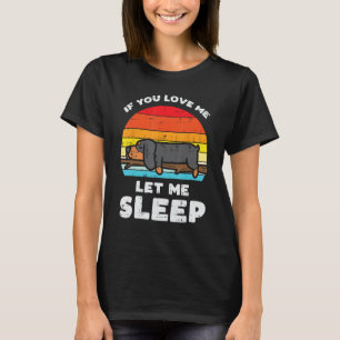 Camiseta Dachshund Love Deixe-Me Dormir Retrô Animal Pet We