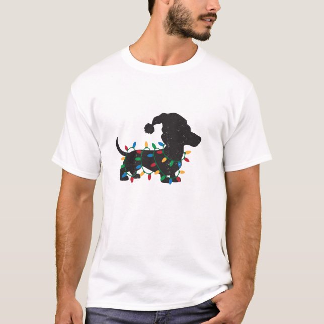 Camiseta Dachshund Luzes Wiener (Frente)