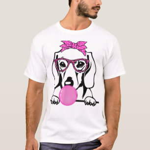 Camiseta Dachshund Mãe com óculos de bandana de pastilha el
