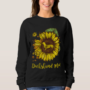 Camiseta Dachshund Mãe Melhor Design de girassol dotado com