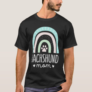 Camiseta Dachshund Mãe O Cão Do Arco-Íris Mãe
