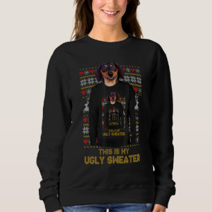 Camiseta Dachshund Mãe Pai Cachorro Feio de Natal