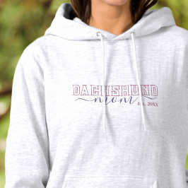 Camiseta Dachshund Mãe Varsity Script Fundada