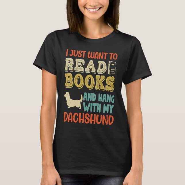 Camiseta Dachshund Mama Ich Will Only Read Books Hanging Do (Frente)