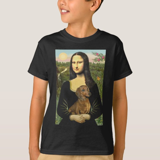 Camiseta Dachshund (marrom1) - Mona Lisa (Frente)