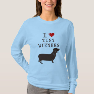 Camiseta Dachshund minúsculo do Wiener do amor engraçado