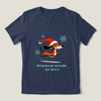 Camiseta Dachshund na neve cachorrinho de Natal