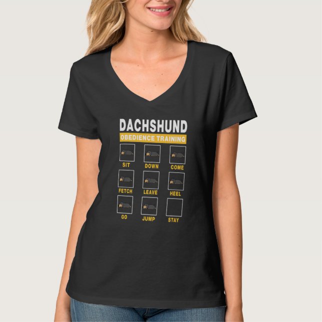 Camiseta Dachshund Obedience Training Dog Guide to Trainer  (Frente)