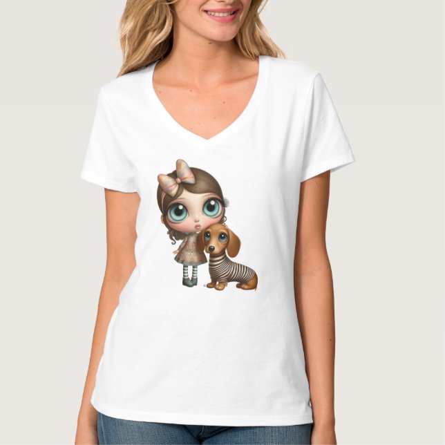 Camiseta Dachshund Olho Grande (Frente)
