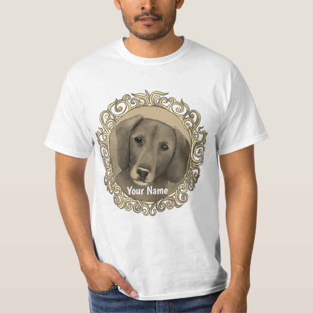Camiseta Dachshund Ornamentado  (Frente)