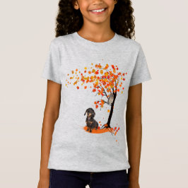 Camiseta Dachshund Owl E Fall Tree Dachshund Lover Outono