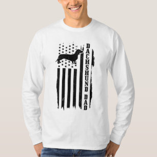 Camiseta Dachshund Pai Vintage American Flag Wein Patriótic