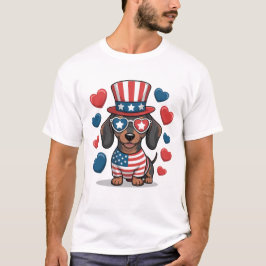 Camiseta Dachshund Patriota