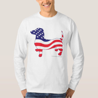 Camiseta Dachshund patriótico da bandeira dos EUA