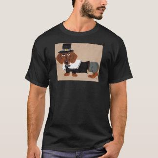 Camiseta Dachshund Peregrino de Ação de Graças