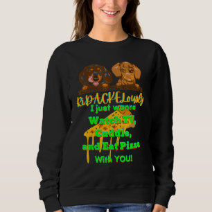 CAMISETA DACHSHUND PET FUNNER WIENER DOG TV CUDDLE E COMA