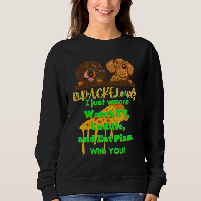 CAMISETA DACHSHUND PET FUNNER WIENER DOG TV CUDDLE E COMA (Frente)