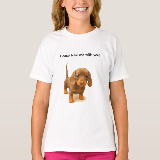 Camiseta Dachshund Please take me with you! (Frente)