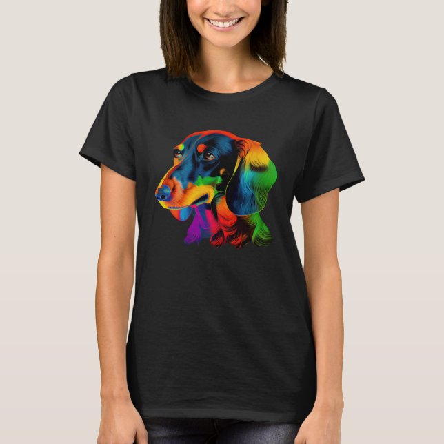 Camiseta Dachshund Pop Colorful  Dachshund (Frente)