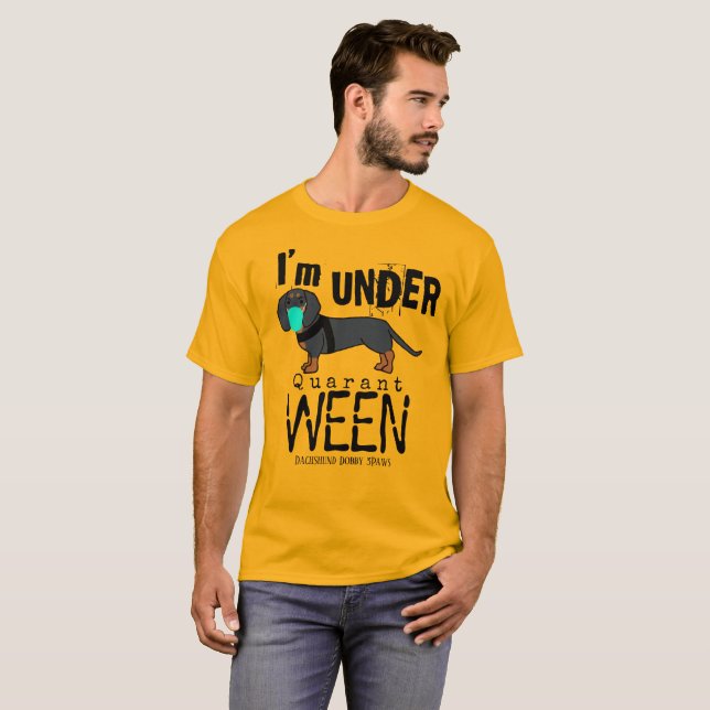 Camiseta Dachshund QuarantWeen (Frente Completa)