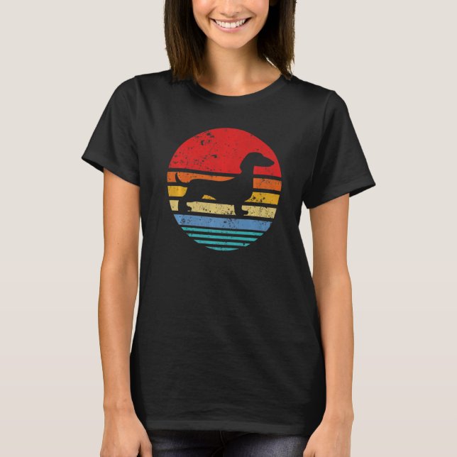 Camiseta Dachshund Retro Sunset Dog Daschund (Frente)